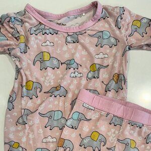 Little Sleepies Yellow Elephants 2 Piece Pajama Set